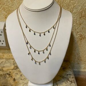 LOFT Gold Necklace with Blue Accents